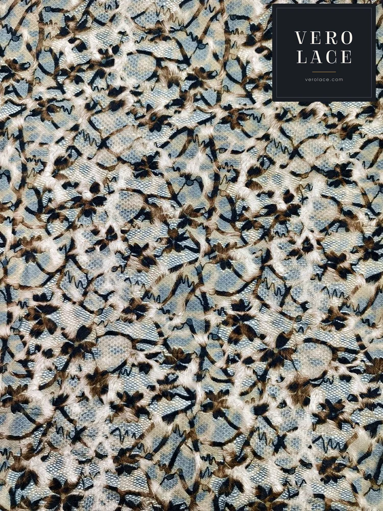 Chenille Lace, Printed Leopard Print — VL-CH-0112