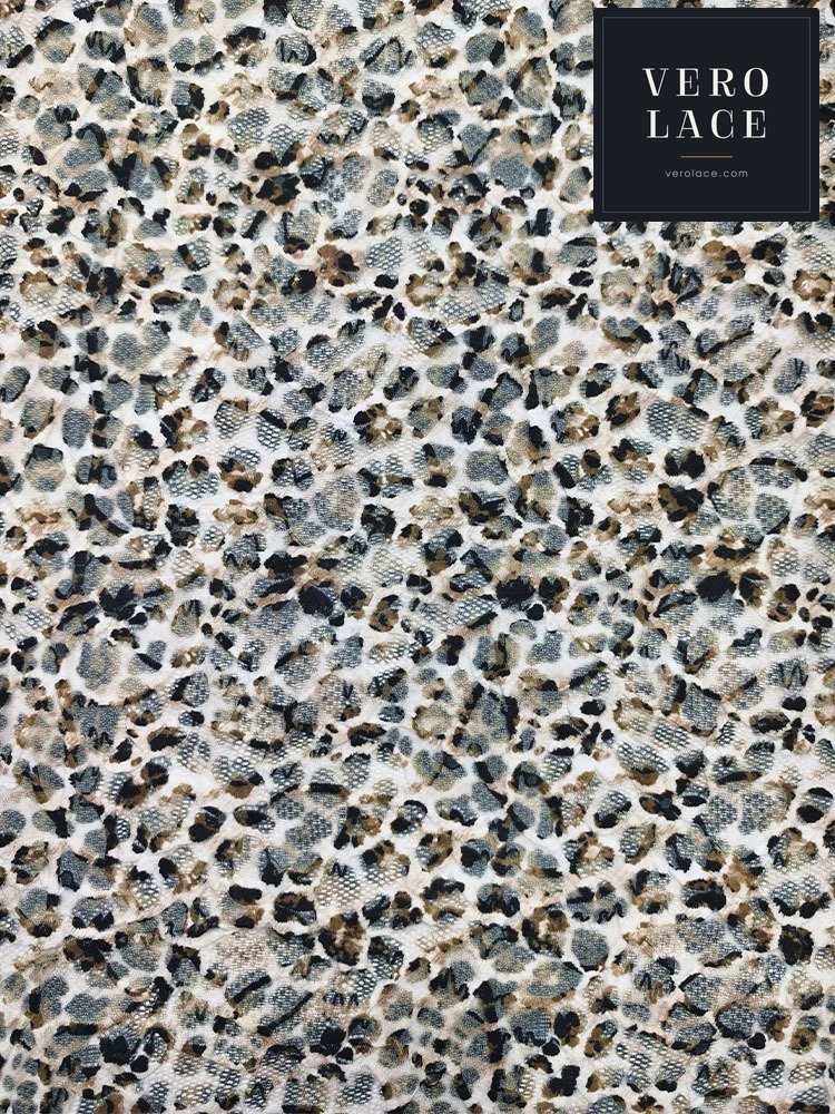 Chenille Lace, Printed Leopard Print — VL-CH-0115