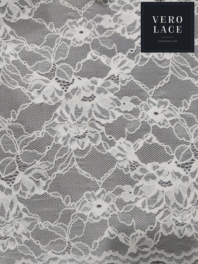 Chenille Lace, Scalloped Edge Bonded Jersey Knit — VL-CH-0026