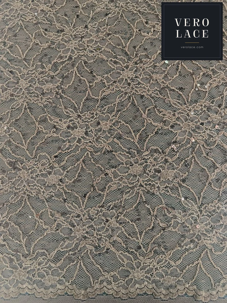 Chenille Lace, Scalloped Edge KAM 3+5mm Sequin — VL-CH-0036