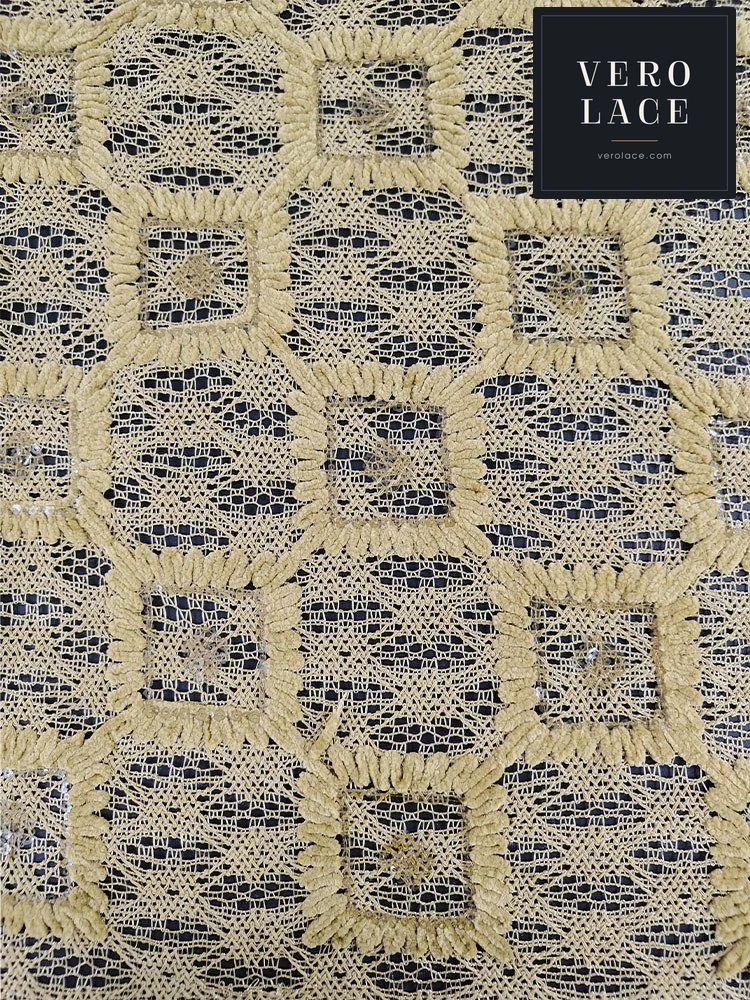Chenille Lace, Sequin Cord Embroidery — VL-CH-0005