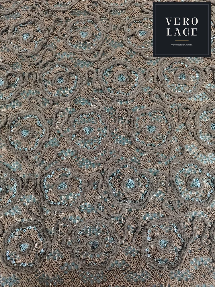 Chenille Lace, Sequin Cord Embroidery — VL-CH-0006
