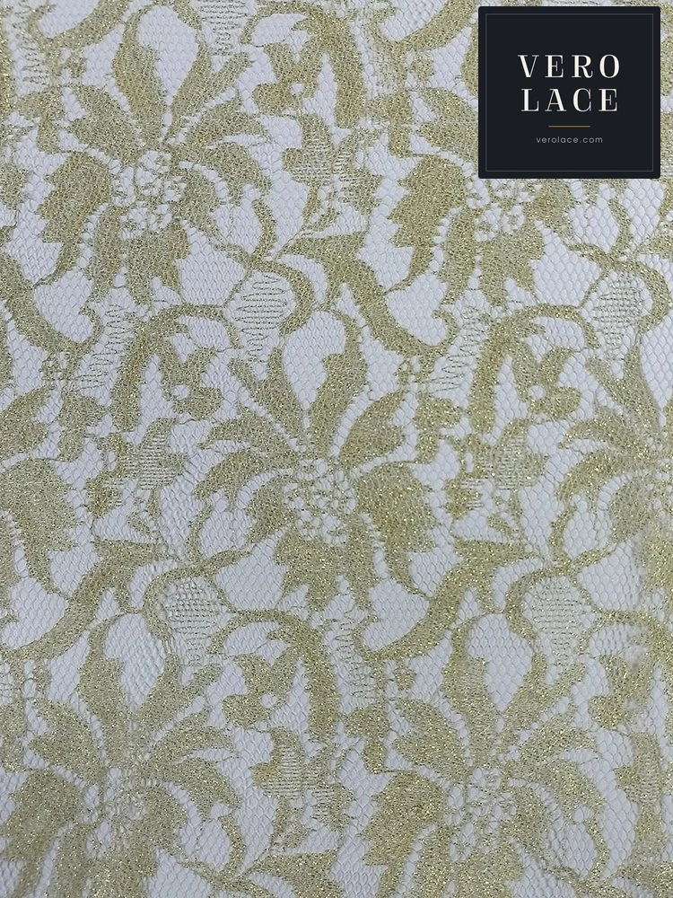 Corded Lace, Gold Silk — VL-LC-0011