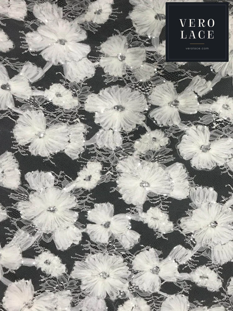 Embroidered Fabric, 30D Clipped Thread — VL-EM-0166