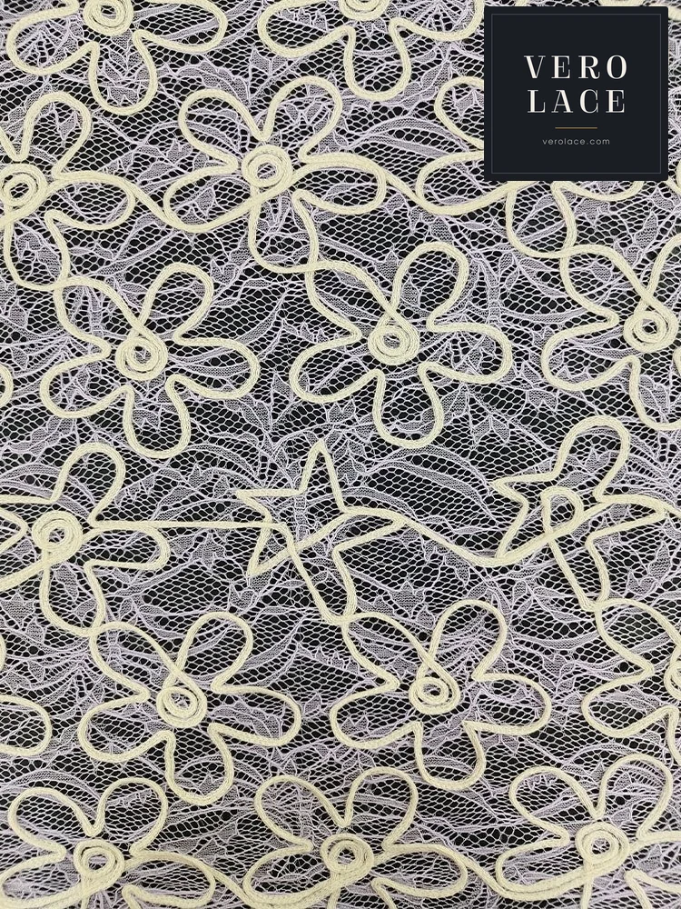 Embroidered Fabric, Corded Scalloped Edge — VL-EM-0169