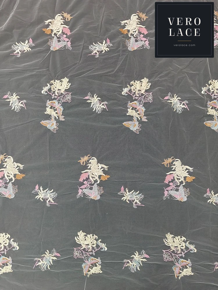 Embroidered Fabric, Mesh — VL-EM-0131