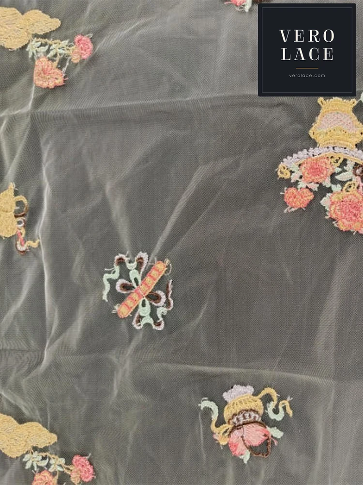 Embroidered Fabric, Mesh — VL-EM-0132