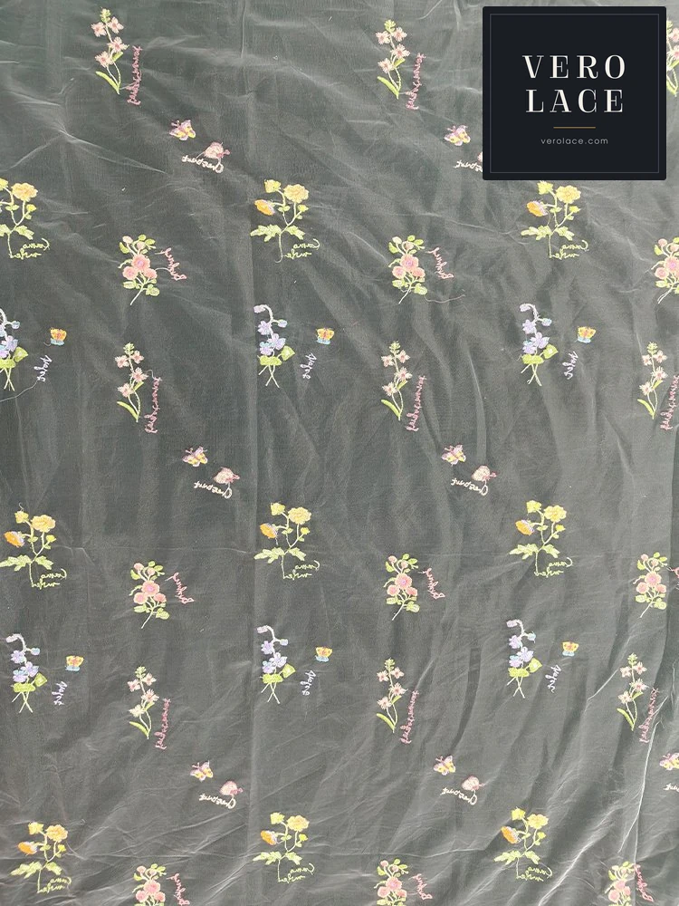 Embroidered Fabric, Mesh — VL-EM-0136