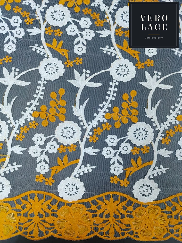 Embroidered Fabric, Milk Fibre — VL-EM-0052