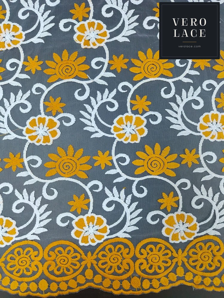 Embroidered Fabric, Milk Fibre — VL-EM-0054