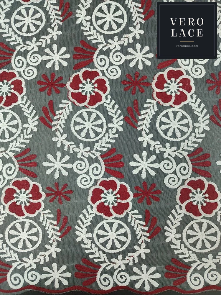 Embroidered Fabric, Milk Fibre — VL-EM-0055