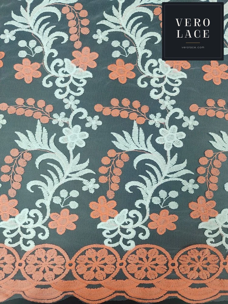Embroidered Fabric, Milk Fibre — VL-EM-0056
