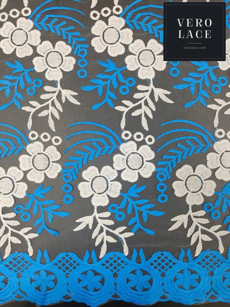 Embroidered Fabric, Milk Fibre — VL-EM-0057