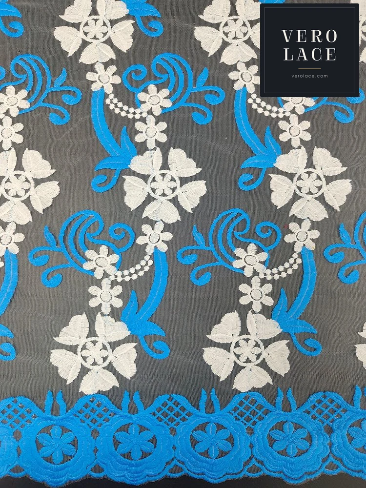 Embroidered Fabric, Milk Fibre — VL-EM-0058