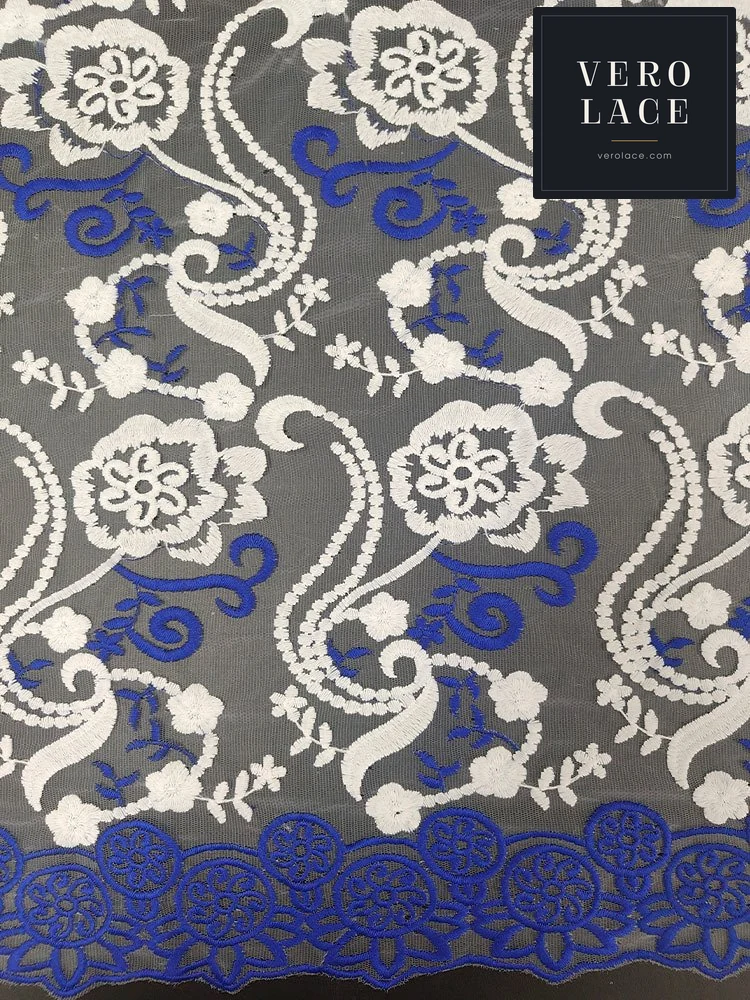 Embroidered Fabric, Milk Fibre — VL-EM-0060