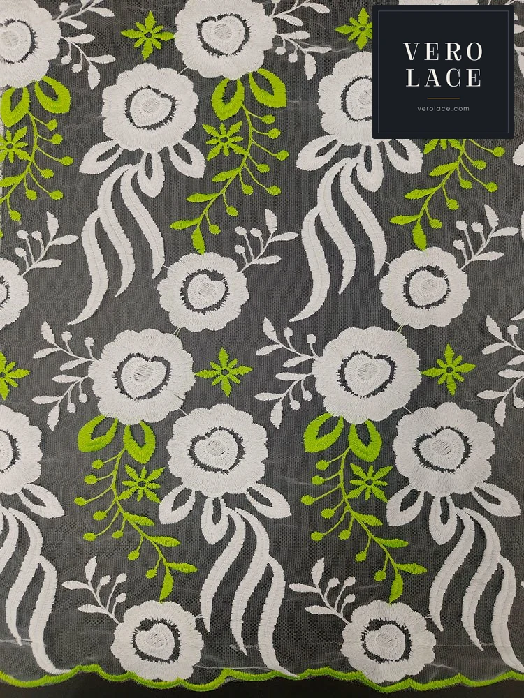 Embroidered Fabric, Milk Fibre — VL-EM-0061