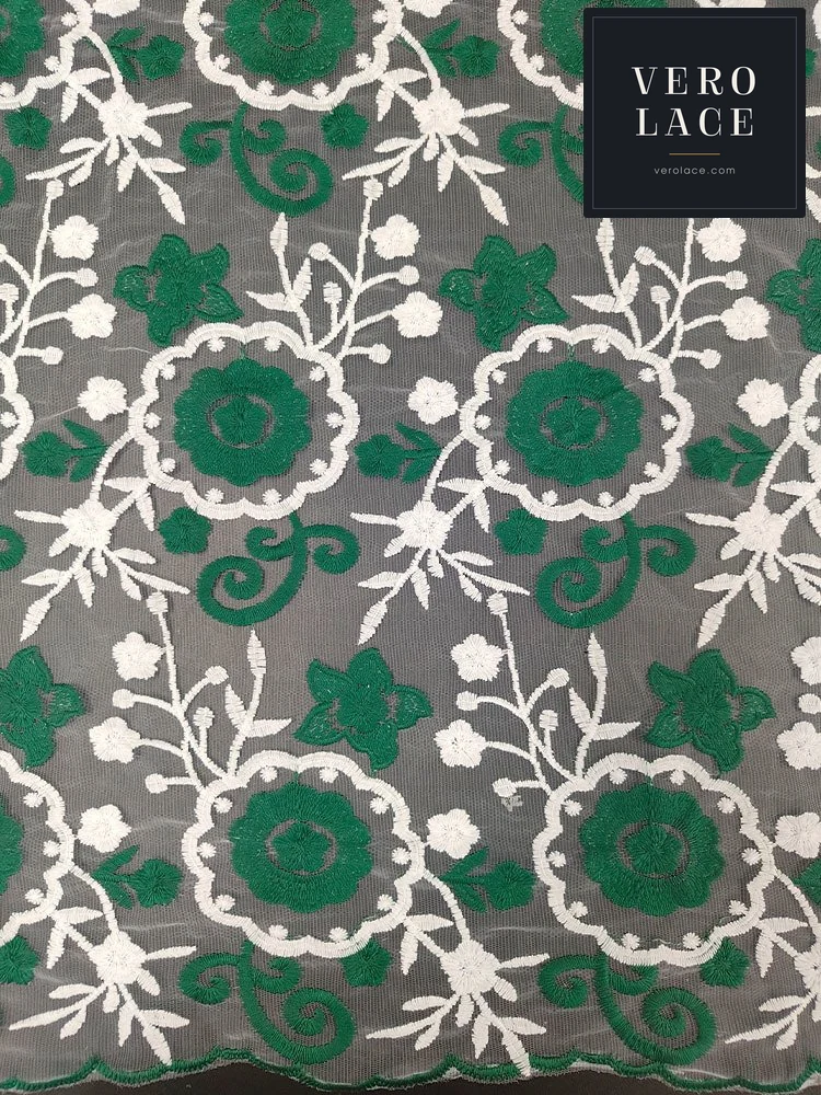 Embroidered Fabric, Milk Fibre — VL-EM-0062
