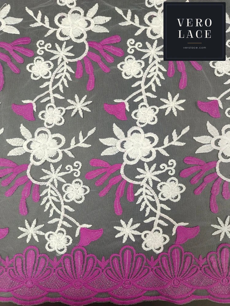 Embroidered Fabric, Milk Fibre — VL-EM-0065
