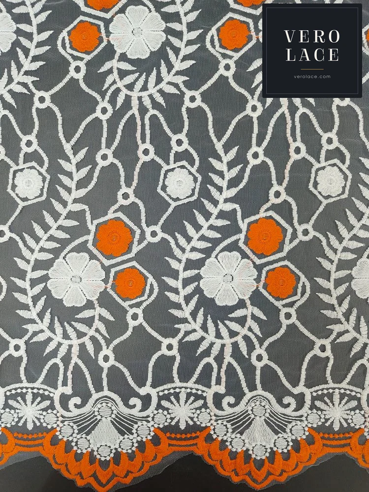 Embroidered Fabric, Milk Fibre — VL-EM-0067