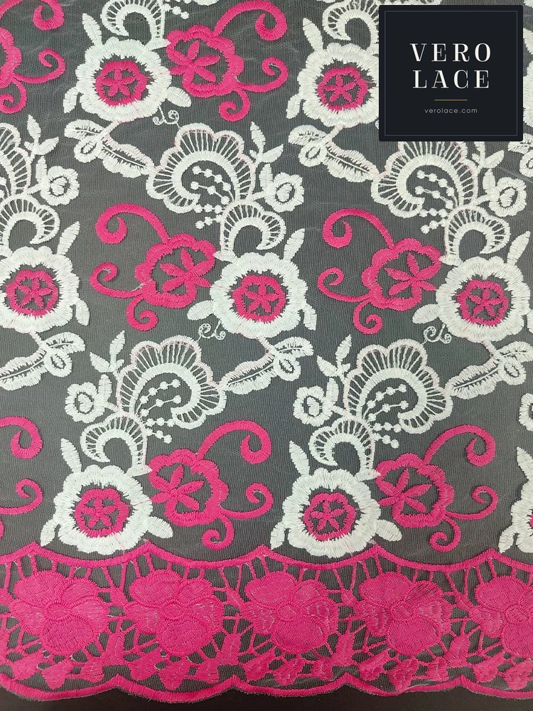 Embroidered Fabric, Milk Fibre — VL-EM-0069
