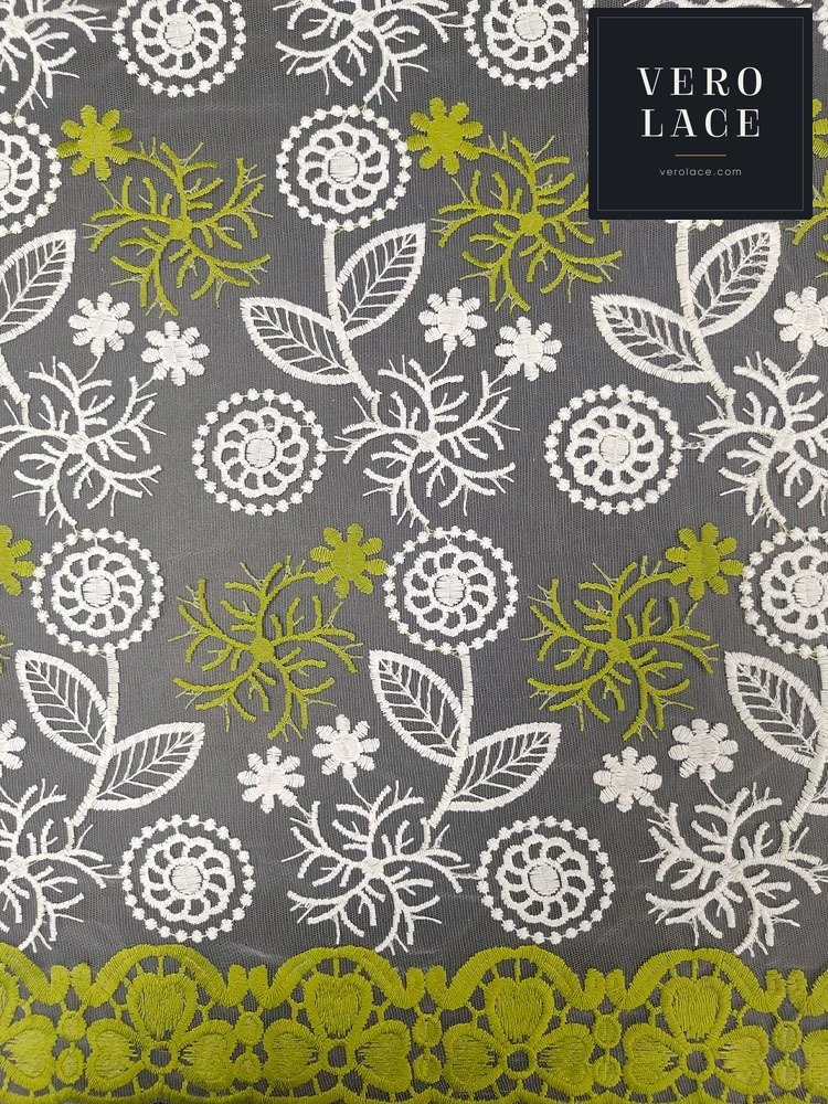 Embroidered Fabric, Milk Fibre — VL-EM-0070