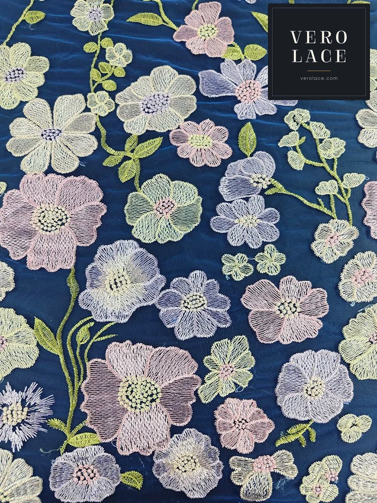 Embroidered Fabric, Multicolour — VL-EM-0158