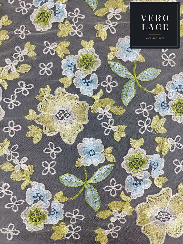 Embroidered Fabric, Multicolour — VL-EM-0163