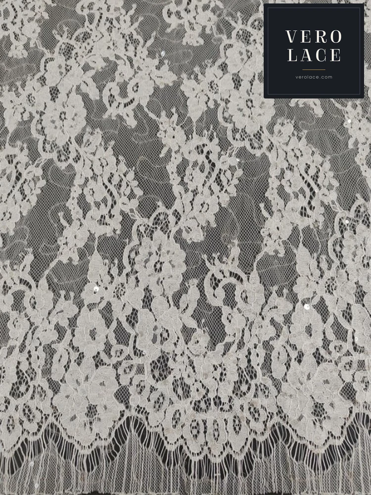 Eyelash Lace, 3+5mm Crystal Sequin — VL-EL-0063