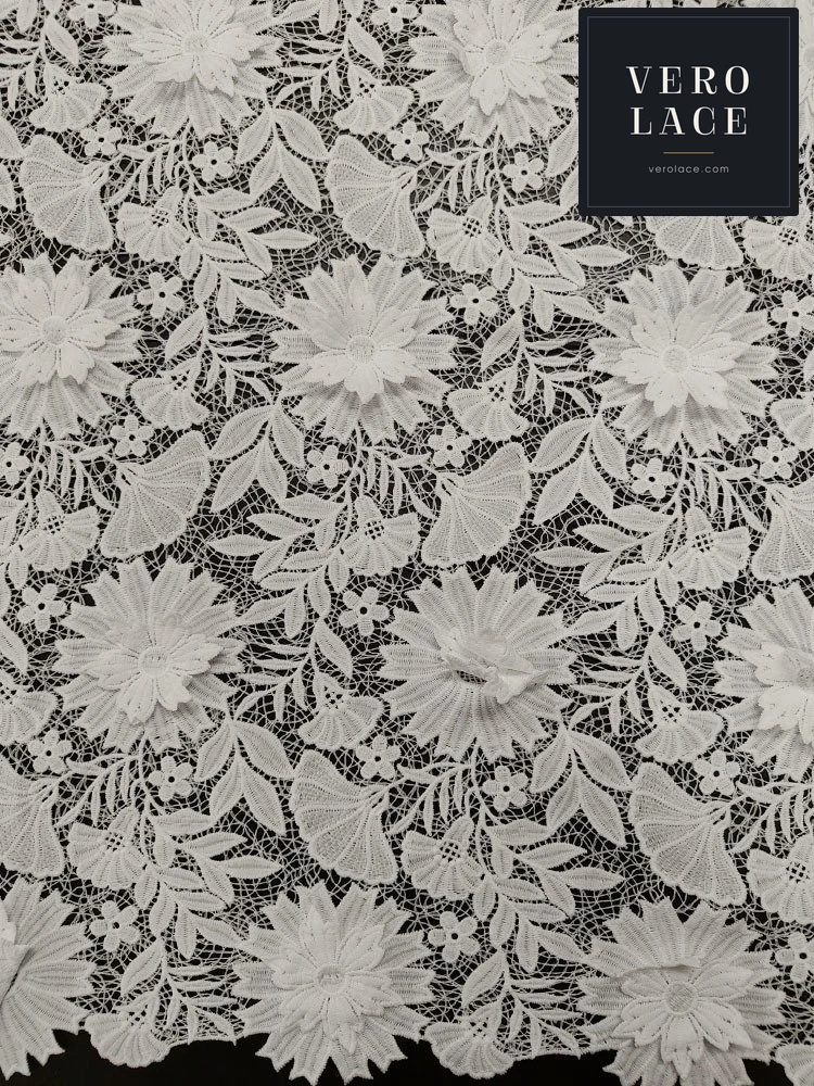 Milk-Fibre Lace, Appliqué Floral — VL-MF-0011