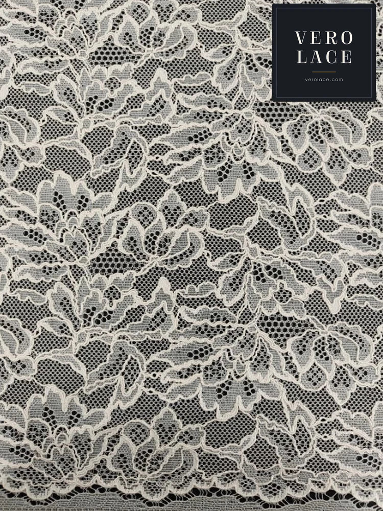 Nylon-Cotton Lace, Heavy Corded Stitch Scalloped Edge — VL-NC-0198