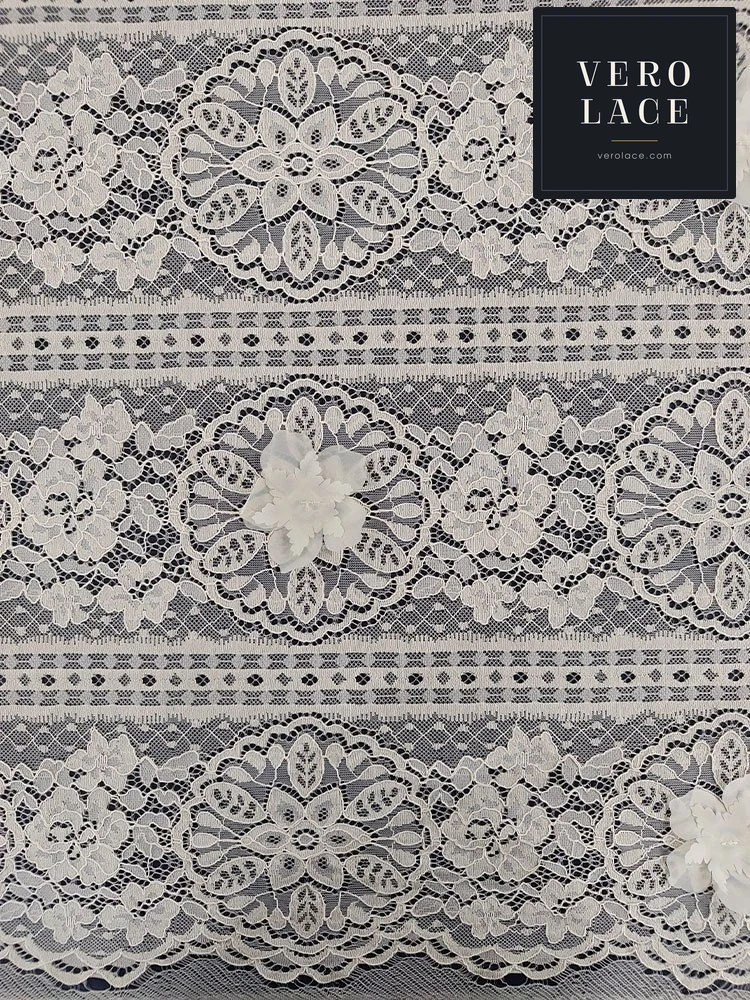 Nylon-Cotton Lace, Laser Scalloped Edge — VL-NC-0128