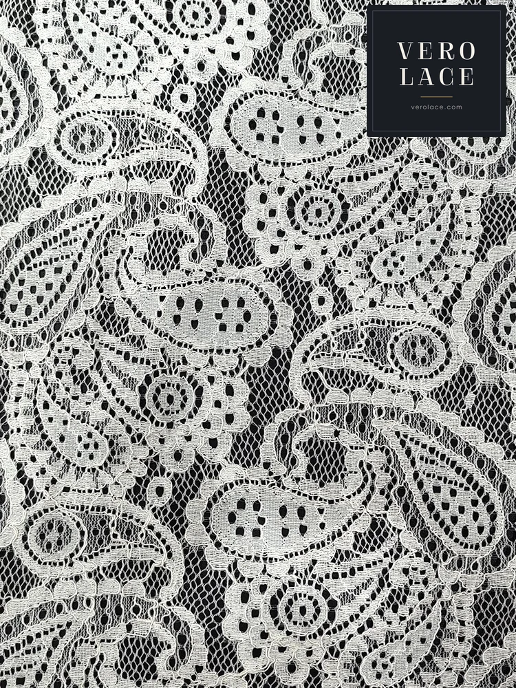 Nylon-Cotton Lace, Paisley — VL-NC-0124