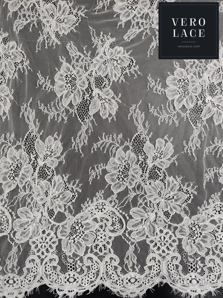Nylon Lace, 30D Clipped Thread Corded Stitch — VL-NY-0033