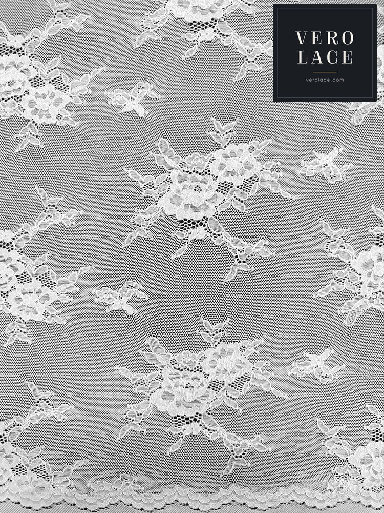 Nylon-Spandex Stretch Lace, Clipped Thread Scalloped Edge KAM — VL-NS-0128