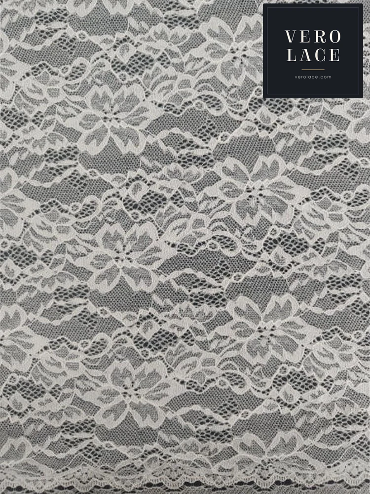 Nylon-Spandex Stretch Lace, Scalloped Edge KAM — VL-NS-0146