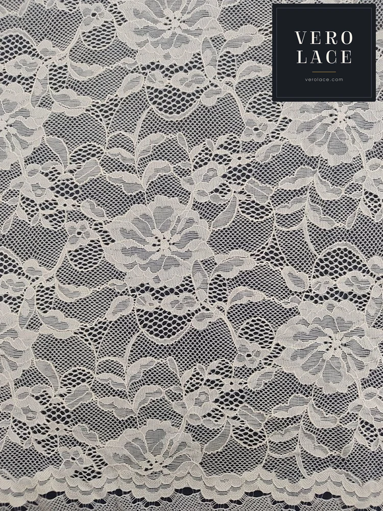 Nylon-Spandex Stretch Lace, Scalloped Edge KAM — VL-NS-0150