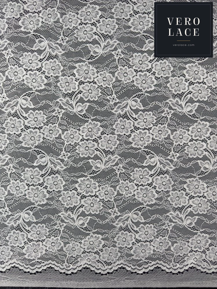 Nylon-Spandex Stretch Lace, Scalloped Edge KAM — VL-NS-0178