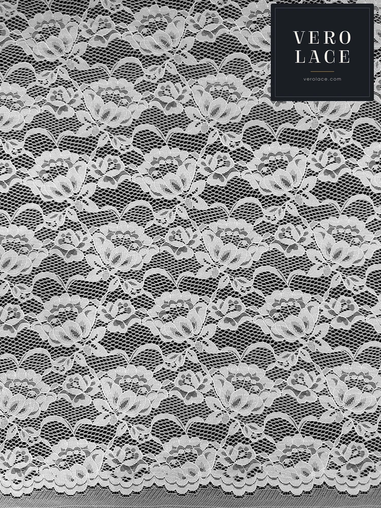 Nylon-Spandex Stretch Lace, Scalloped Edge KAM — VL-NS-0200