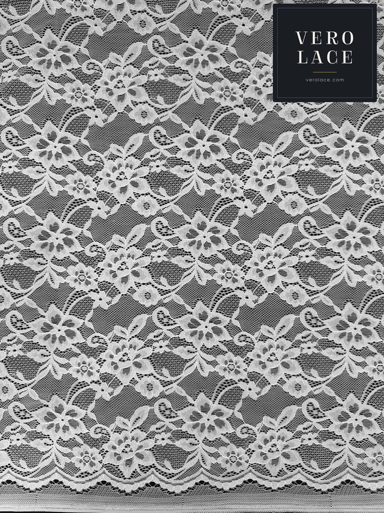 Nylon-Spandex Stretch Lace, Scalloped Edge KAM — VL-NS-0206