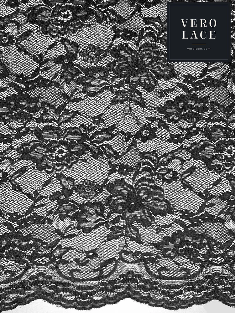 Nylon-Spandex Stretch Lace, Scalloped Edge — VL-NS-0058