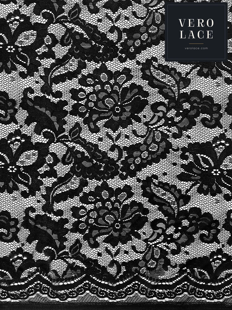 Nylon-Spandex Stretch Lace, Scalloped Edge — VL-NS-0062