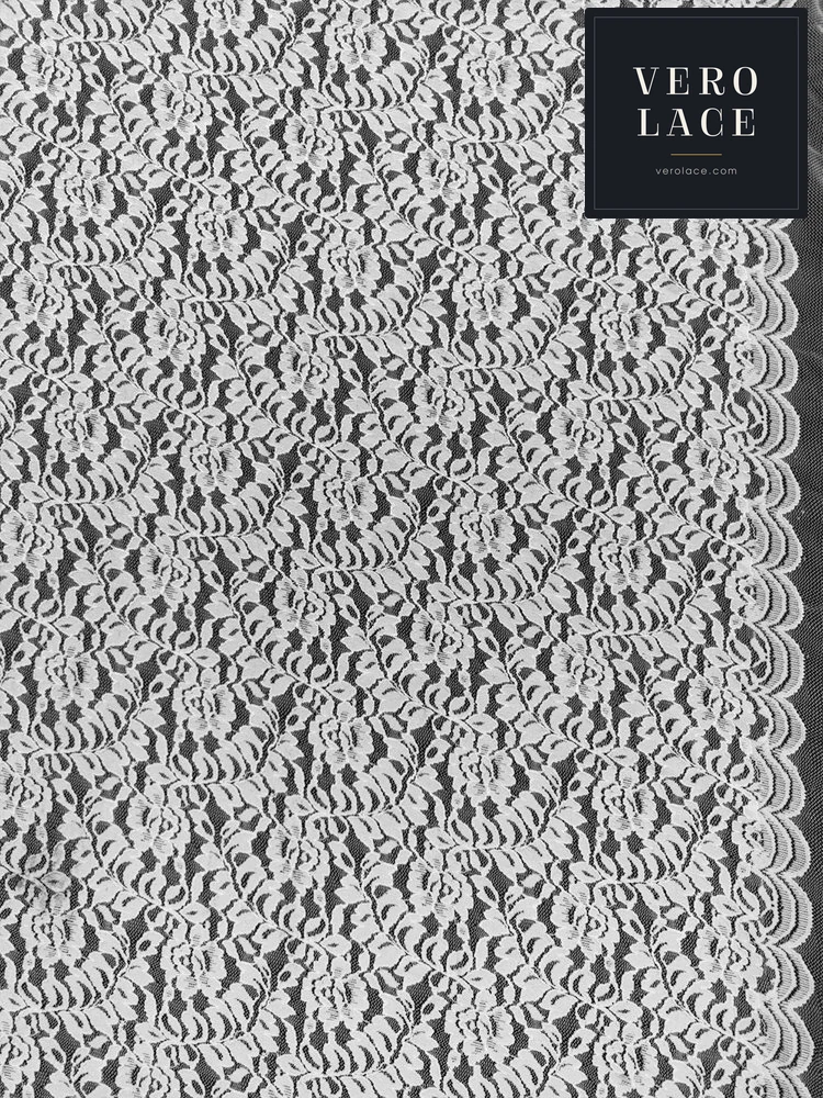 Nylon-Spandex Stretch Lace, Scalloped Edge — VL-NS-0069