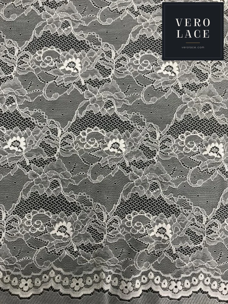 Nylon-Spandex Stretch Lace, Scalloped Edge — VL-NS-0127