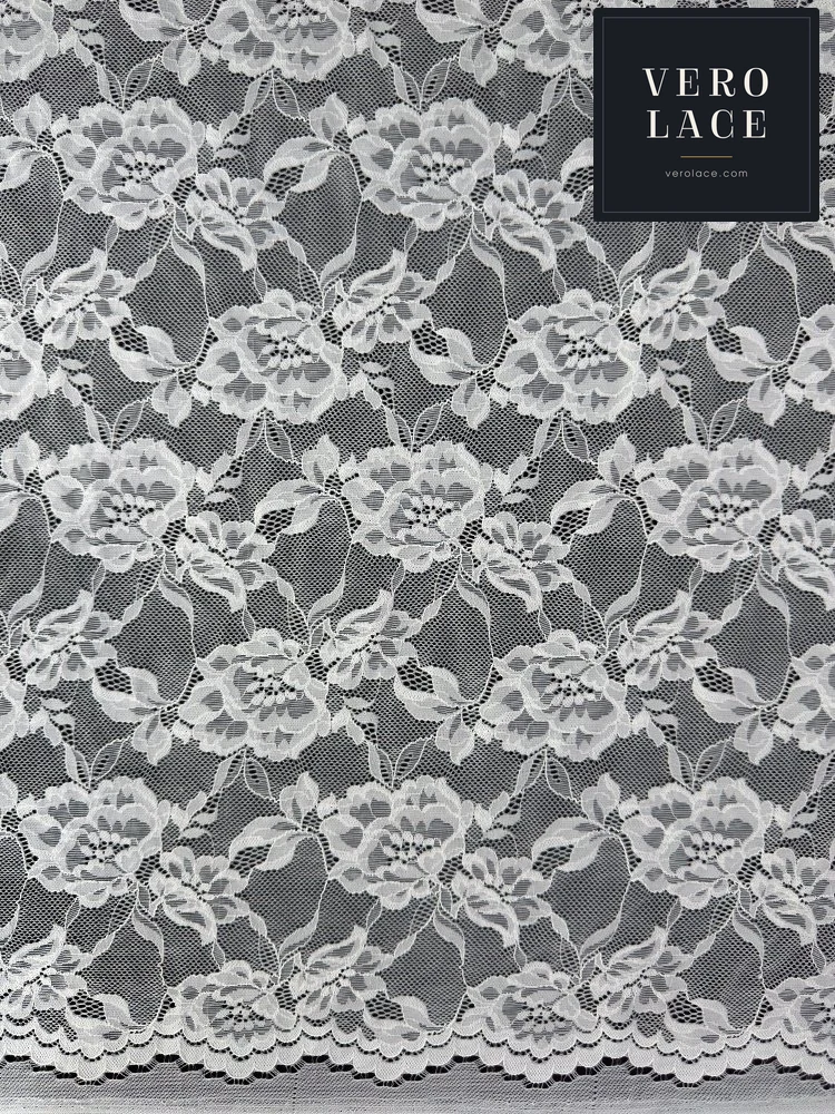 Nylon-Spandex Stretch Lace, Scalloped Edge — VL-NS-0160