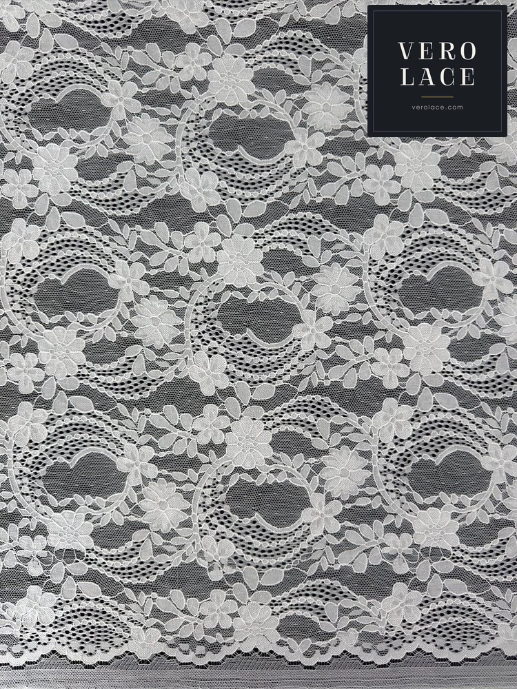 Nylon-Spandex Stretch Lace, Scalloped Edge — VL-NS-0194