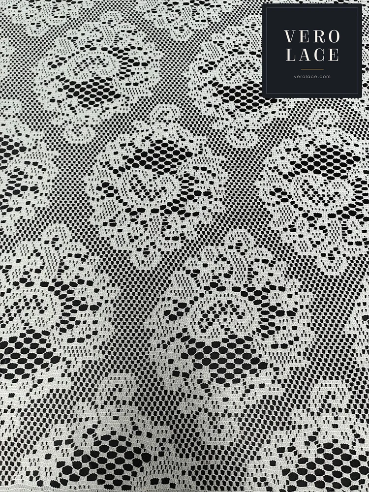 Polyester Lace, Rounded Floral — VL-PL-0038