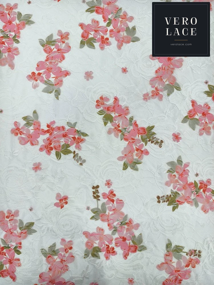 Printed Lace, Poly-Spandex Ditsy Floral — VL-PR-0051