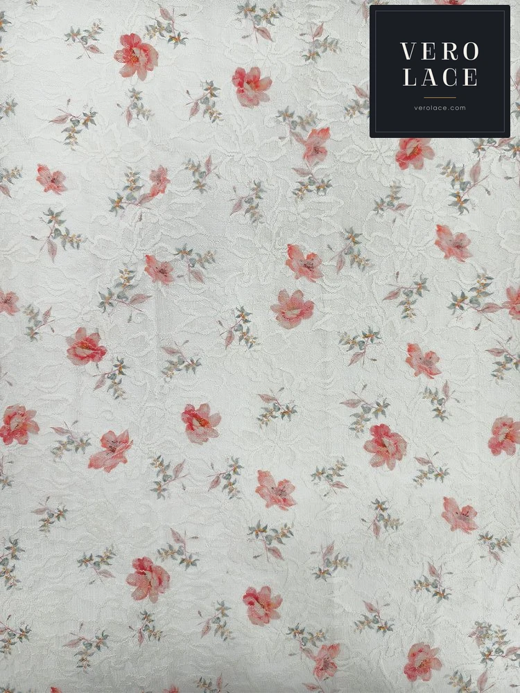 Printed Lace, Poly-Spandex Ditsy Floral — VL-PR-0070