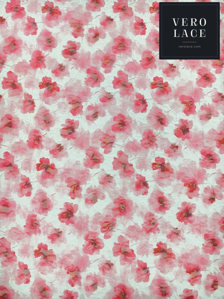 Printed Lace, Poly-Spandex Ditsy Floral — VL-PR-0074