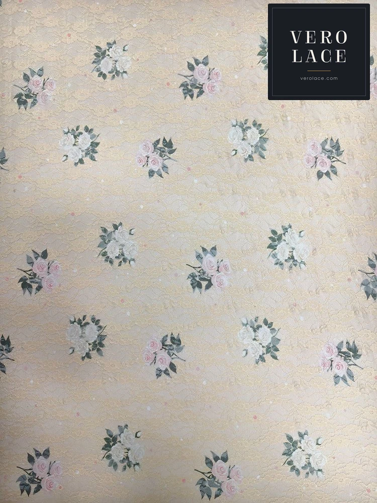 Printed Lace, Poly-Spandex Ditsy Floral — VL-PR-0092